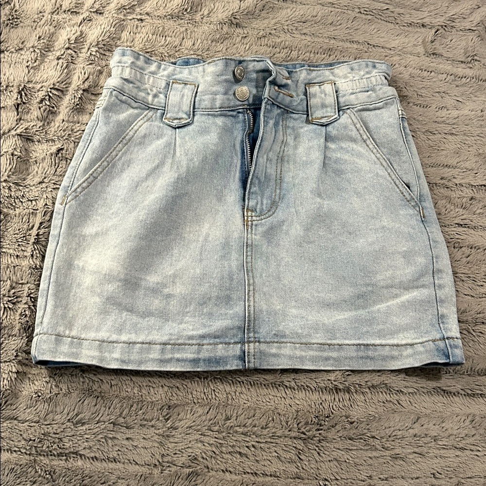 Light Blue Denim Mini Skirt